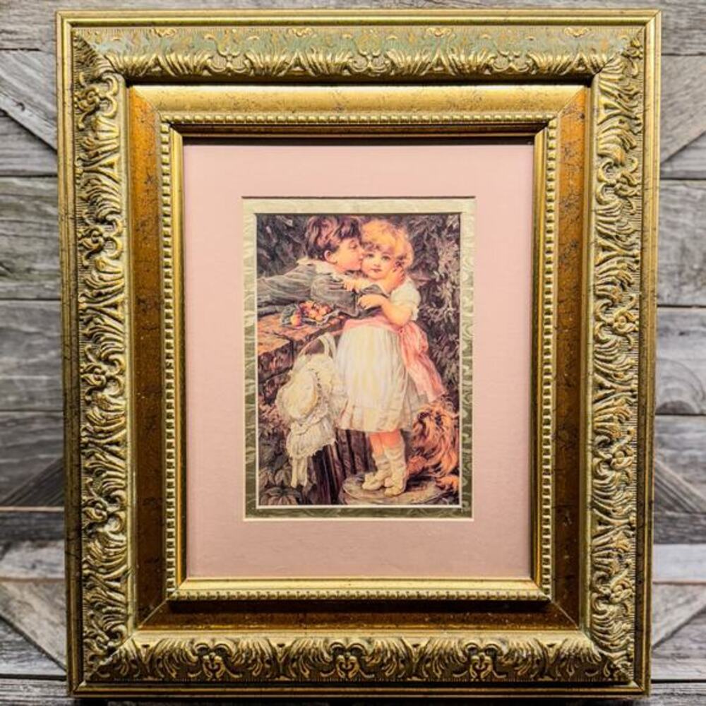 1862-1927, "Over The Garden Wall" by Frederick Morgan, Framed Print 15”x13”